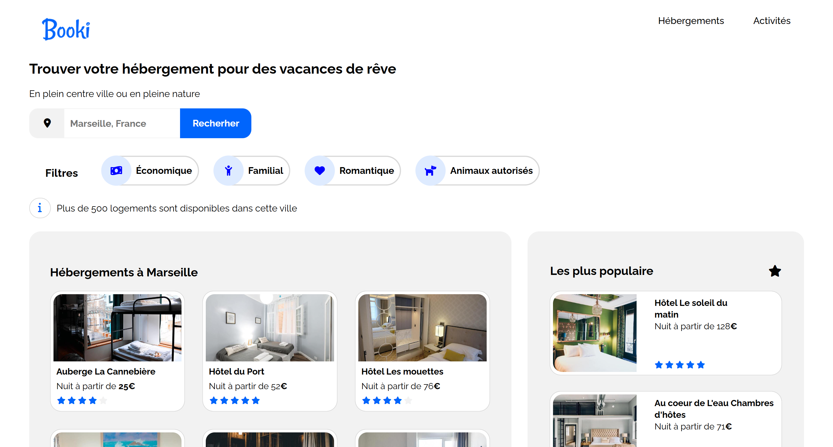 Aperçu du projet Booki