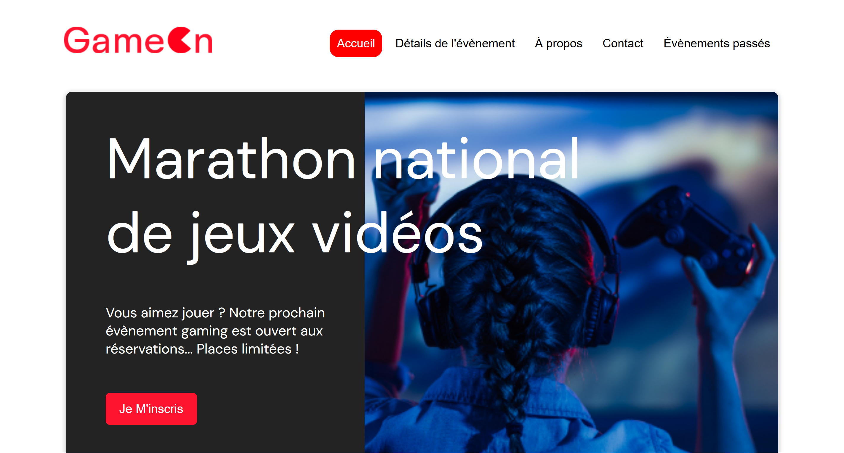Aperçu du projet GameOn